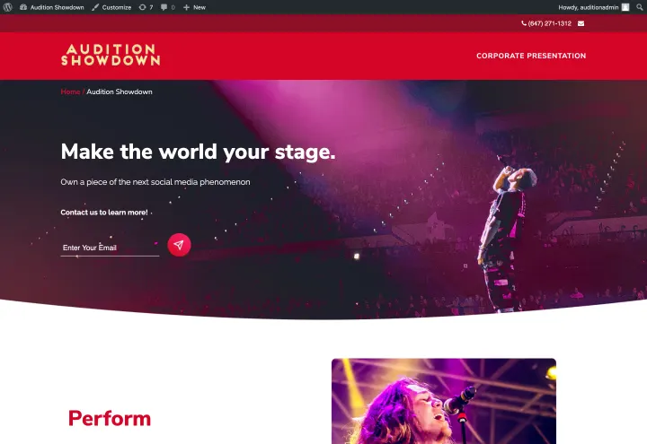 Audition Showdown website