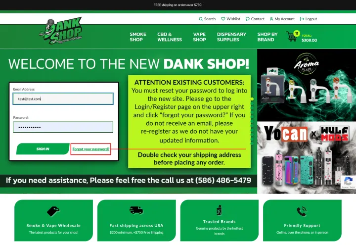 Dank Shop storefront