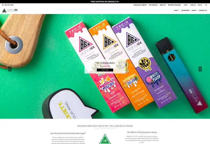 Eighty Six Premium Hemp storefront
