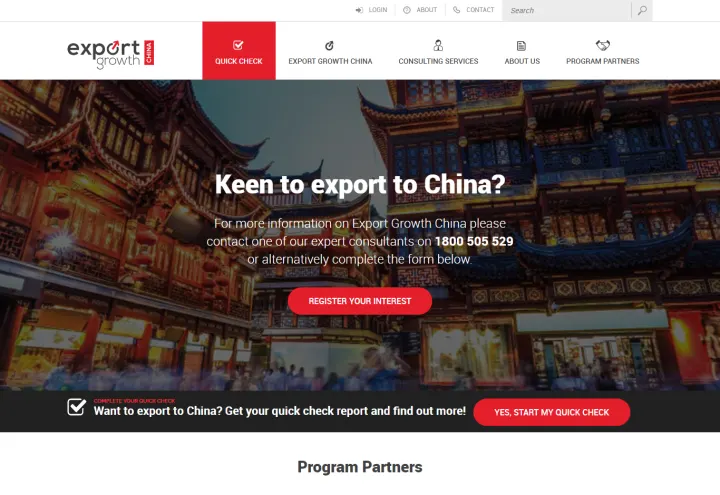 Export Growth China website