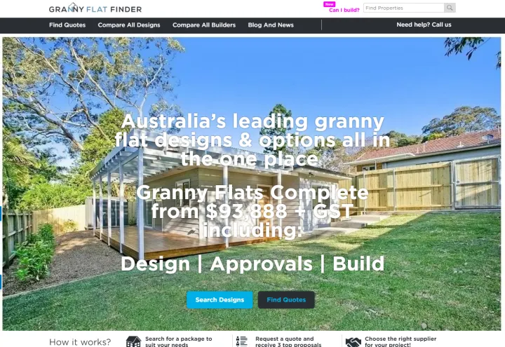 Granny Flat Finder website