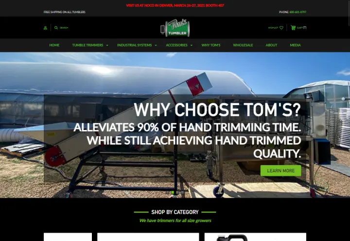 Toms Tumble Trimmer storefront